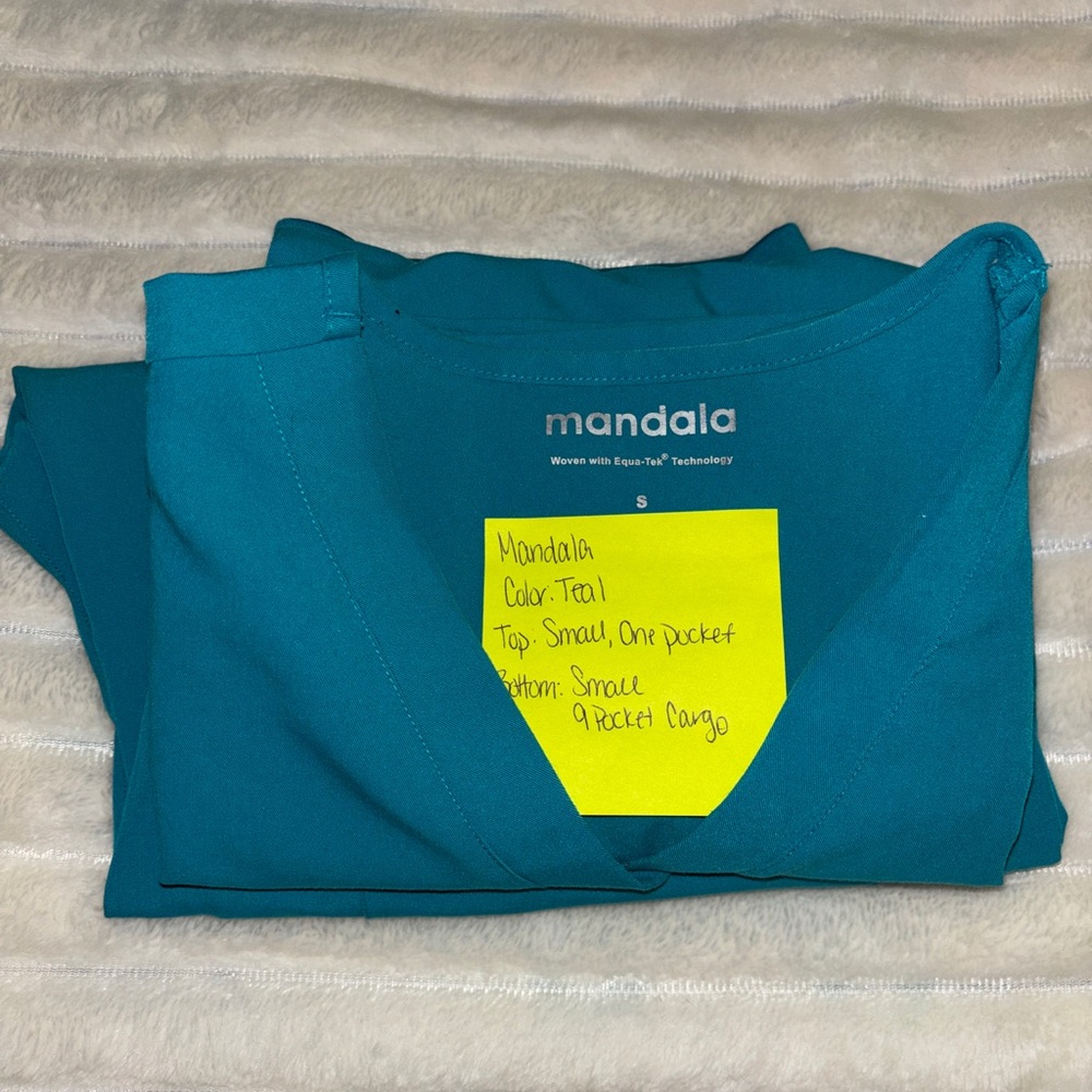 Mandala Teal V-Neck Top